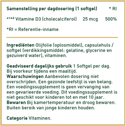 Vitamine D3 25mcg